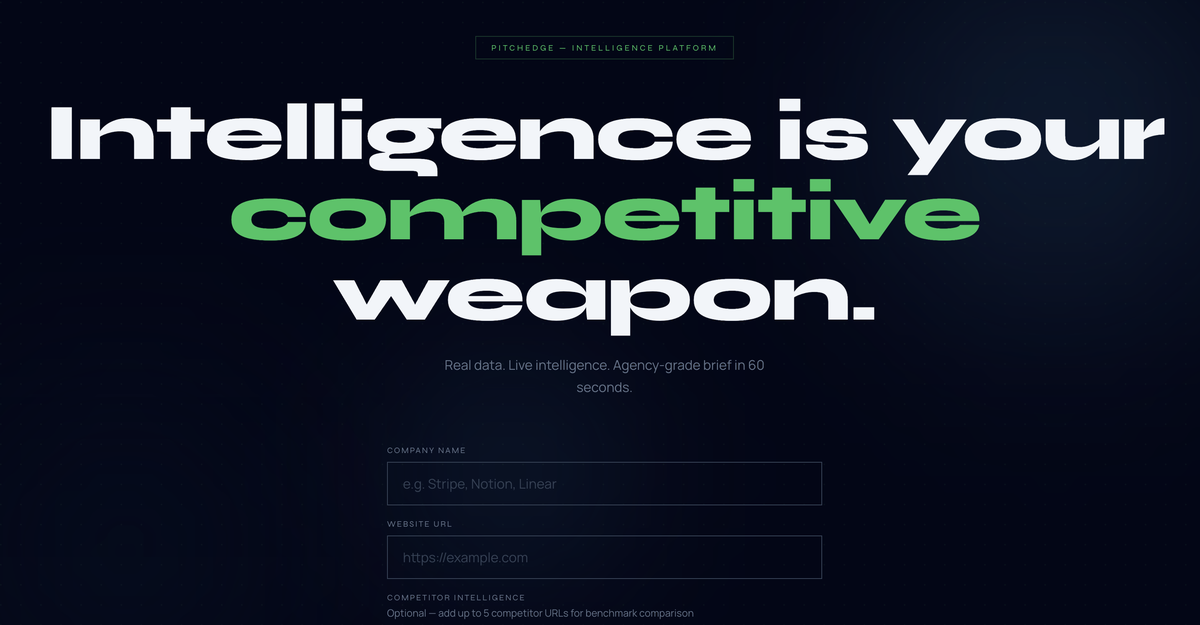 PitchEdge investor intelligence tool